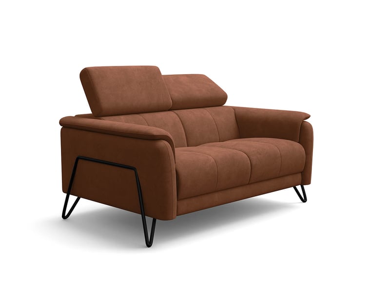 Canapé 2 places roden, tissu velours marron RODEN - Conforama A