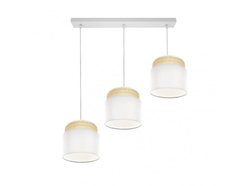  Rampe de plafond fabrilamp kandy naturelblanc 3 x e27 hauteur réglable 46-106 cm 68x19 cm 174293101 - Conforama D