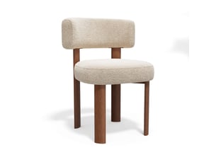 Lot de 2 chaises en tissu bouclette beige rich