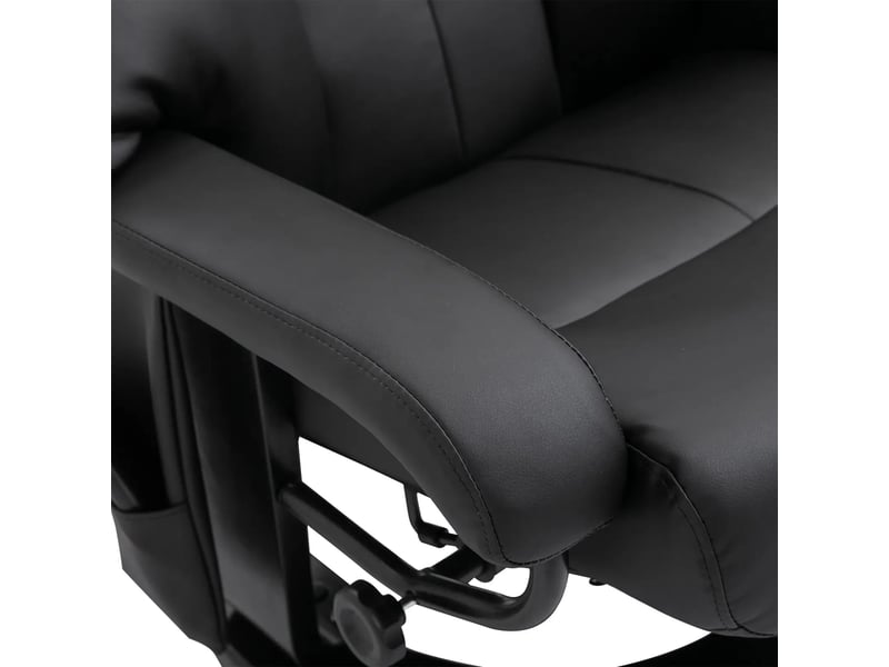  Fauteuil de massage noir, similicuir, dossier réglable, fauteuil massant avec repose-pieds pour salon  - Conforama D