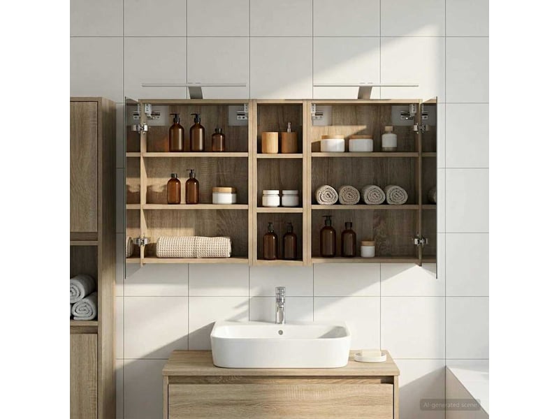  Ensemble de meubles de salle de bain 3 pcs 106x16x62.5 cm shl9289  - Conforama B