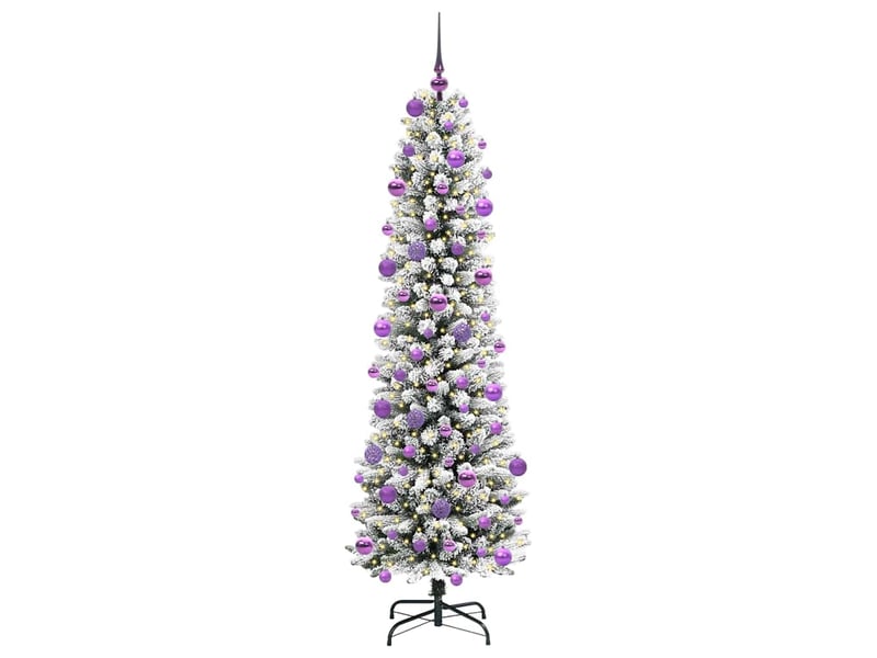  Sapin de noël - arbre de noël artificiel blanc 210 cm pvc, métal et plastique  - Conforama C