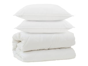 Couette avec oreillers avec oreiller 3 pièces - duvet blanc microfibre