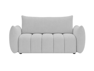 Canapé droit convertible CASANOVA  2 places Velours côtelé gris avec coffre de rangement