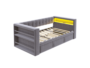 Lit gigogne 90x190 cm coloris gris