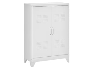 Armoire de bureau en métal 2 portes étagères réglables 75 x 33 x 110 cm blanc
