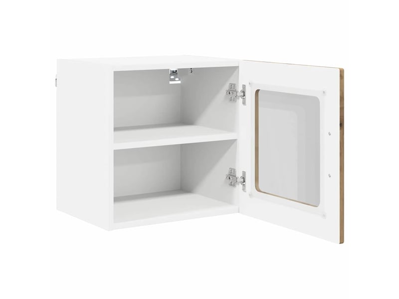  Meuble mural de cuisine, cabinet en verre mural 2 pc chêne artisanal  - Conforama E