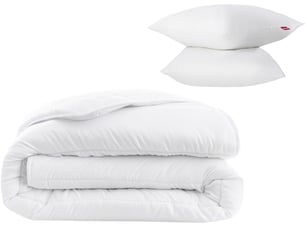 Lot couette tempérée 220 x 240 cm et 2 oreillers 60 x 60 cm