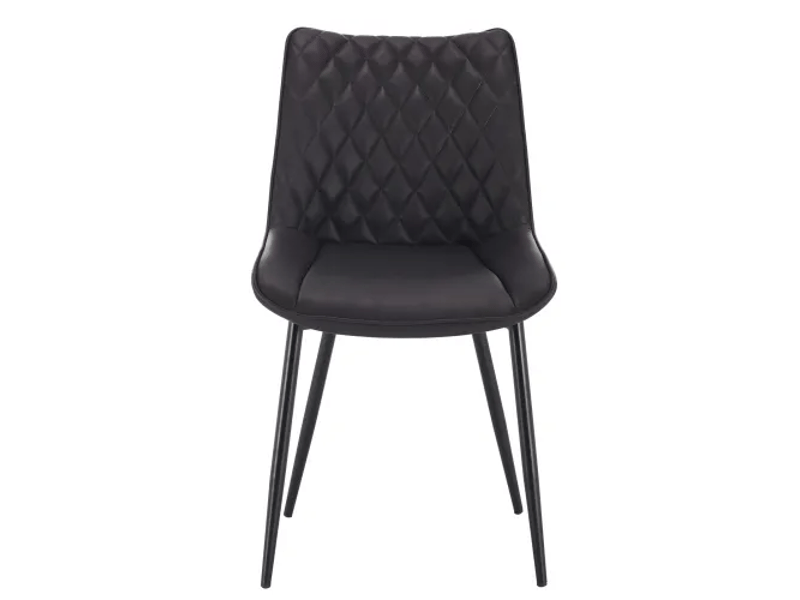  Chaise rembourrée - anthracite - cuir synthétique - métal - 46x40.5 cm - hauteur 85.5 cm - poids 5.25 kg  - Conforama A