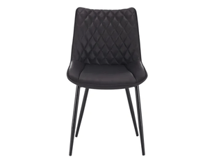 Chaise rembourrée - anthracite - cuir synthétique - métal - 46x40.5 cm - hauteur 85.5 cm - poids 5.25 kg