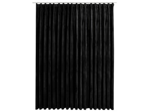 Rideau occultant, rideau black-out avec crochets velours noir 290x245 cm cf43965