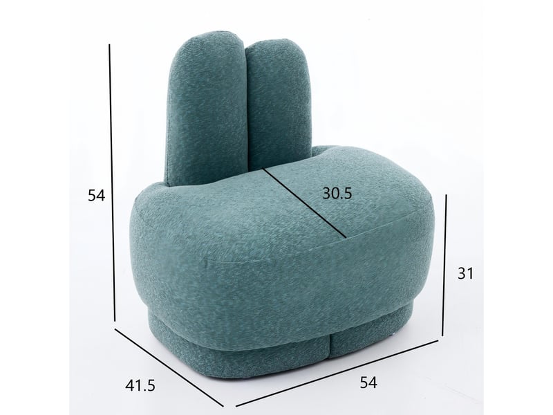 Pouf motif oreilles de lapin en tissu polyester vert 54 x 41.5 x 54 cm W3479P401870 - Conforama C