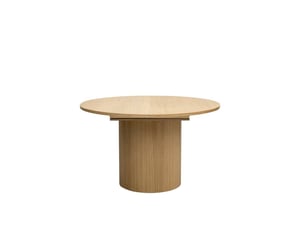 Bobochic ensemble sormiou avec table à manger ronde extensible 130 à 180 cm + lot de chaises bastide placage chêne massif marron clair