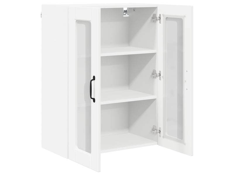 Meuble mural de cuisine, cabinet en verre mural blanc 60x31x80cm shl875 - Conforama E