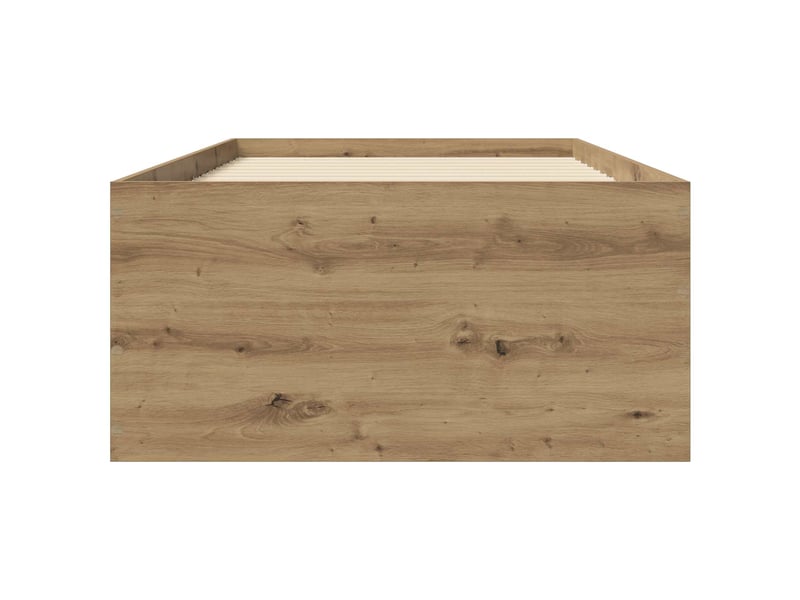 Lit simple- lit adulte - cadre de lit au sol chêne artisanal 80 x 200 cm - Conforama C