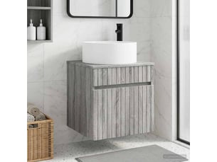 Meuble de lavabo mural, rangement salle de bain sonoma gris 49x44.5x65.5 cm
