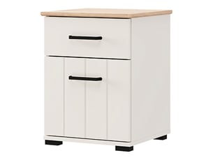 Commode de nuit punak, un tiroir, 41x40x54h cm blanc crème