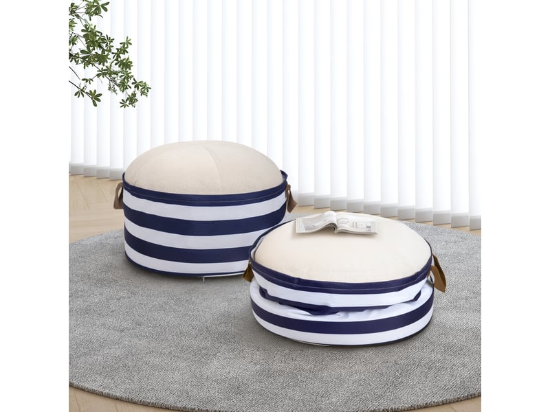  Tabouret enfant vercart bleu et blanc avec coffre de rangement, 54 cm  - Conforama D