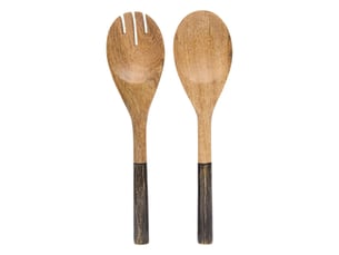 Couverts à salade bicolore ava l.28cm noir