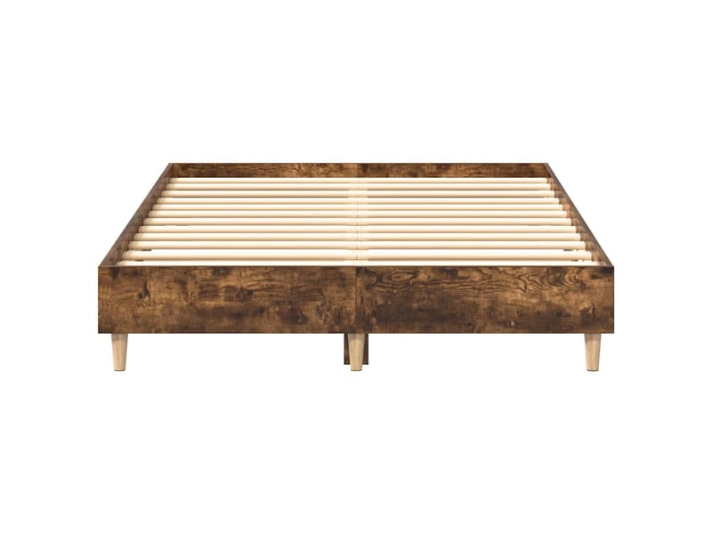  Lit double- lit adulte -  cadre de lit sans matelas chêne fumé 135x190 cm bois ingénierie  - Conforama D