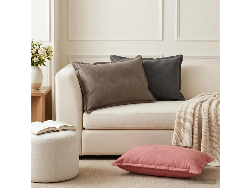  Lot de 2 coussins avec oreiller, coussins décoratifs houten gris foncé fløjl cf51063  - Conforama B