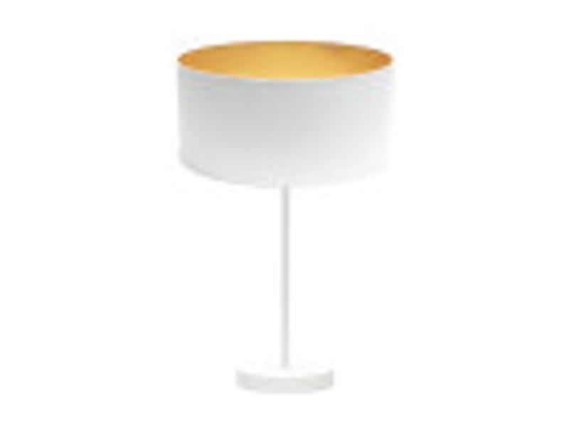  Fabrilamp anuska grande lampe à poser blanc doré, abat-jour textile intérieur doré, 1 x e27, 62 cm 188671101 - Conforama B