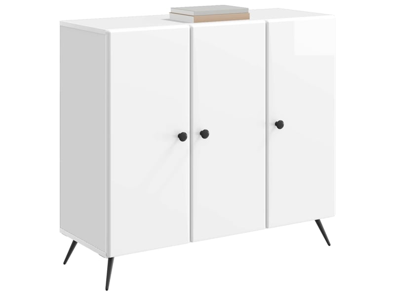 Buffet - bahut - meuble de rangement blanc brillant 89 x 34,5 x 80 cm bois d'ingénierie - Conforama C