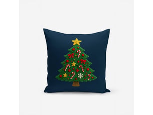 Housse de coussin de noël en polyester décoré 40x135 skifer - bleu