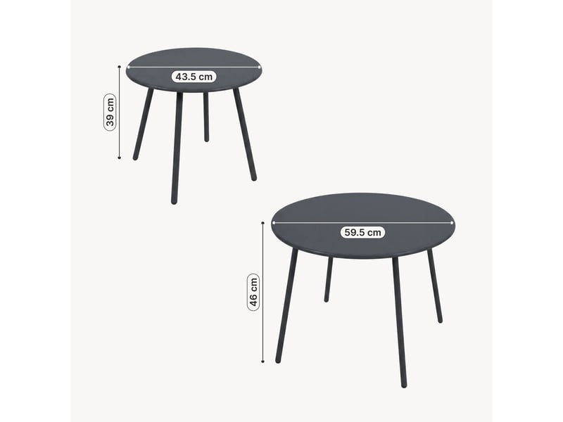  Ensemble de meubles de jardin kivanta 5 pièces gris foncé beige [en.casa] Kivanta - Conforama E