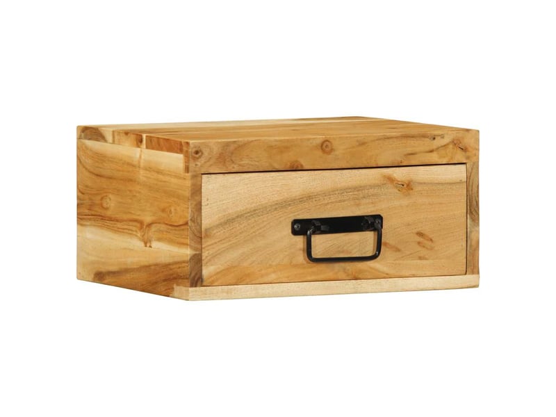 Lot de 2 tables de chevet - cabinet de chevet - table de nuit murales bois massif d'acacia  - Conforama B