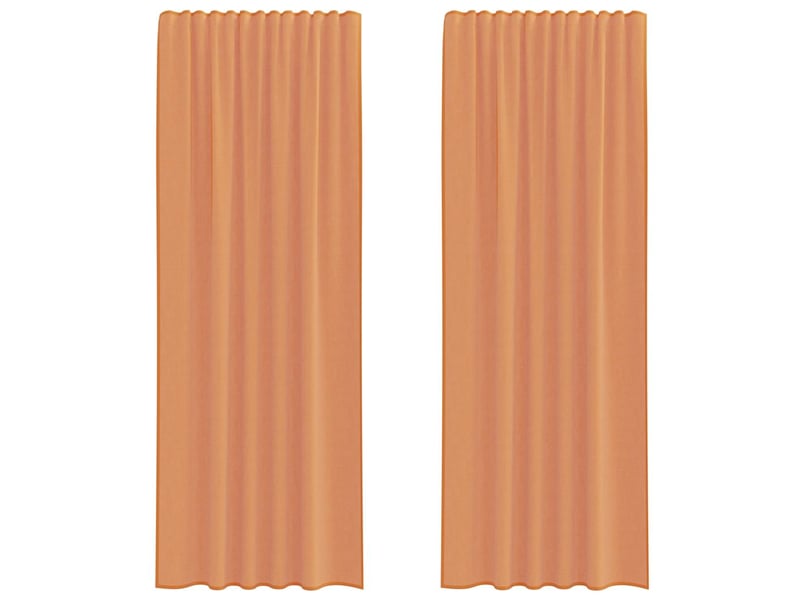  Lot de 2 rideaux en voile, voilages à œillets couleur terre cuite cf44259  - Conforama A
