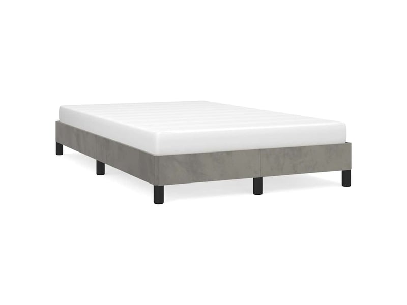  Lit double- lit adulte -  cadre de lit sans matelas gris clair 120x190 cm velours  - Conforama A