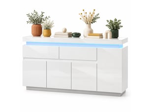 Buffet 4 porte(s)  2 tiroir(s) ULQENI  - 140 cm coloris blanc 