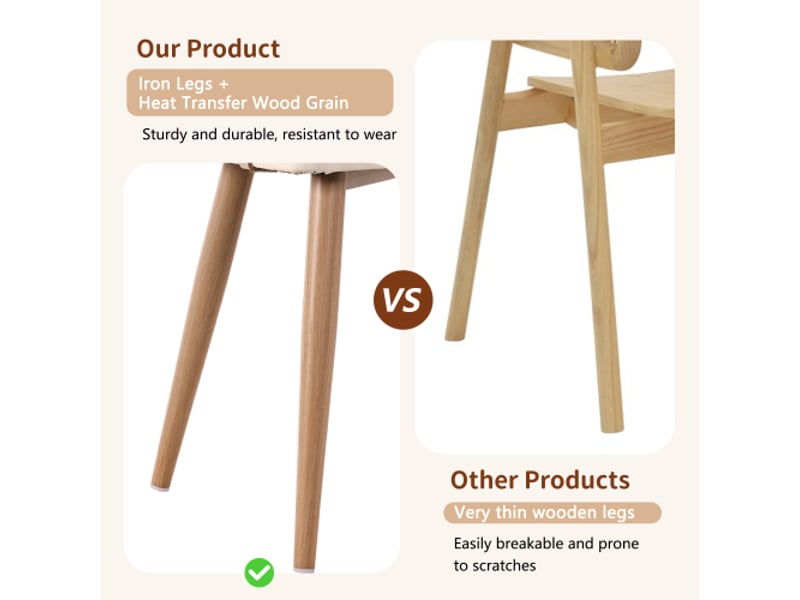 Lot de 4 chaises en pu cuir coloris beige avec pieds en métal chaise beige - Conforama E