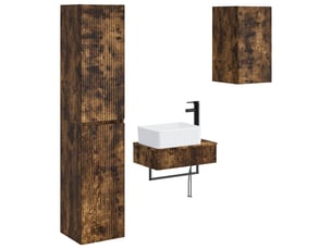 Ensemble de mobilier de salle de bain 3 pc chêne fumé cf64314