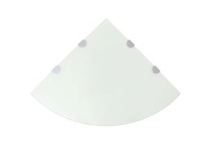 Lot de 2 étagères d'angle murales, étagères suspendues et supports chromés verre blanc 45x45 cm cf42760