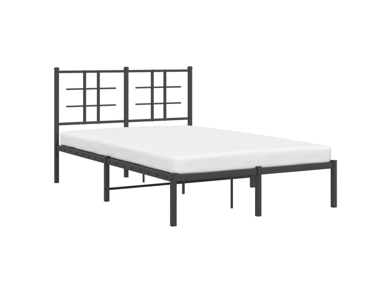  Lit double- lit adulte -  cadre de lit métal sans matelas avec tête de lit noir 120x190cm  - Conforama C