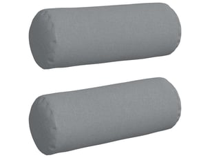 Lot de 2 coussins d'accent, coussins décoratifs, coussins lombaires tissu gris clair ø 25 x 70 cm cf56694