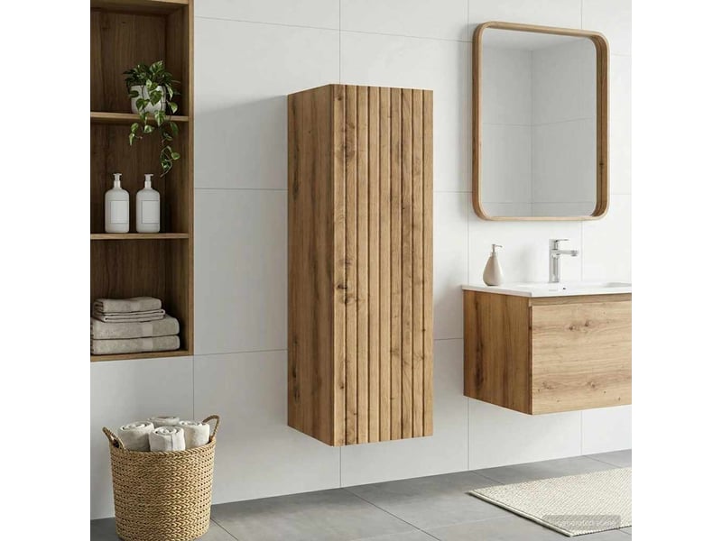  Cabinet salle de bain mural, meuble de rangement chêne artisanal shl2644  - Conforama B
