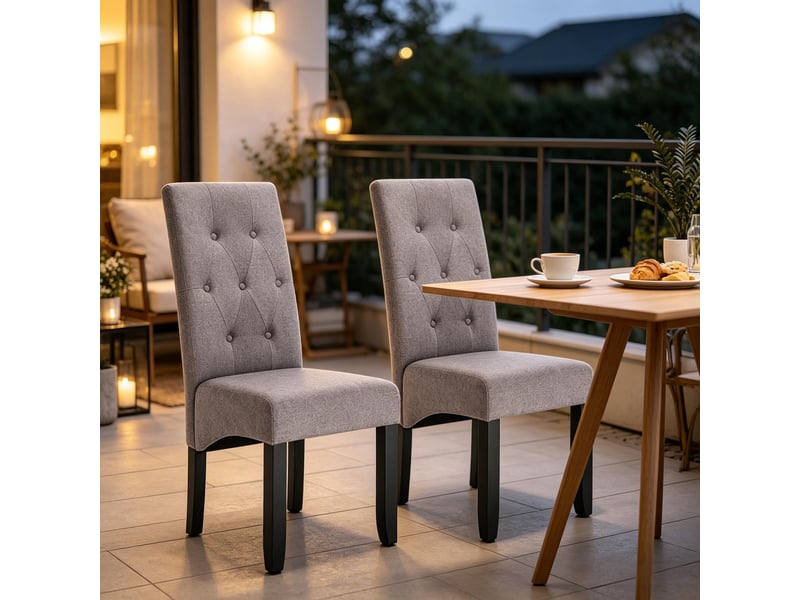 Chaises élégance lot de 2, salon, cuisine, réception et chambre, dossier haut confortable - Conforama D