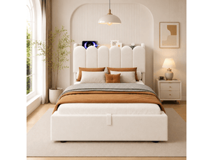 Lit coffre 90x200 cm MODENUIT coloris beige