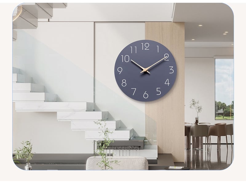  Horloge murale en bois mdf sans tic-tac – silencieuse et moderne, gris, 10 pouces  - Conforama B