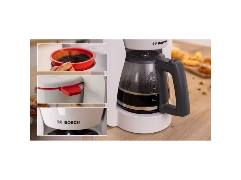 Bosch - cafetière filtre 15 tasses 1200w blanc  tka2m111 - mymoment TKA2M111 - Conforama E