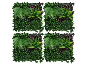Ecd germany mur végétal artificiel réaliste jungle fern, 50x50 cm vert 1 m², feuillage décoratif dense haie synthétique clôture fausse plante brise-vue avec protection uv pour intérieur extérieur