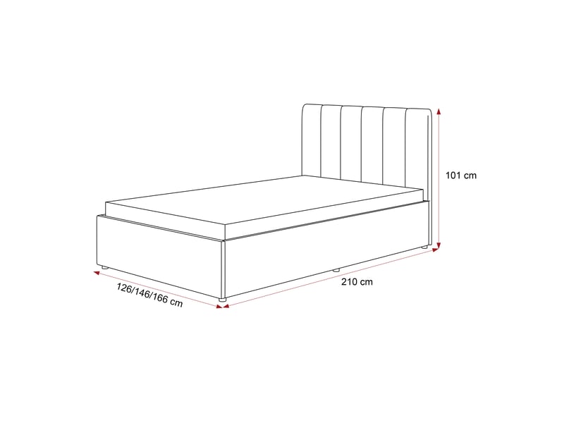 Structure de lit avena - 160x200 cm - avec coffre - tissu doux élégant - beige AVENA - Conforama E