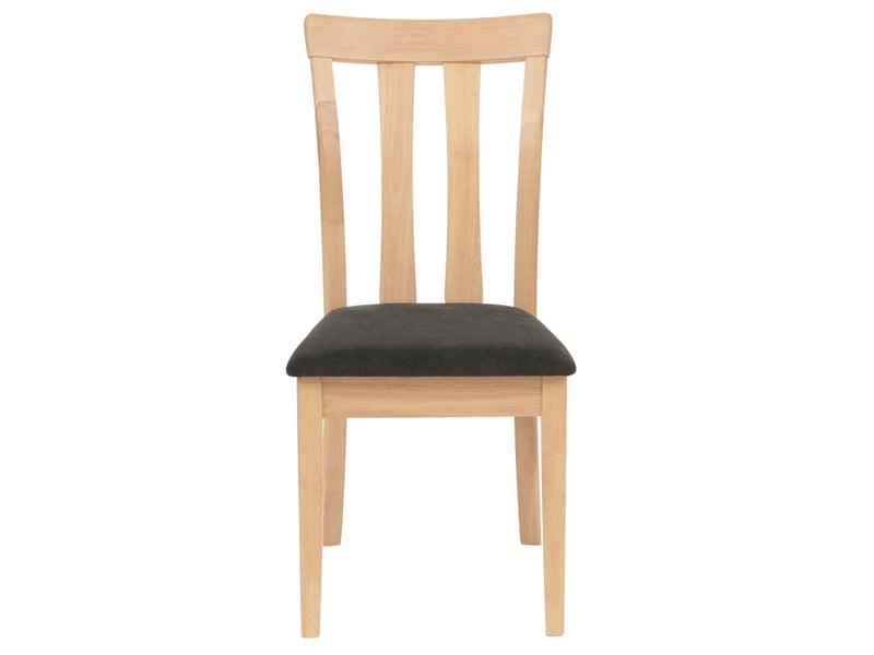  Lot de 6 chaises de salle à manger dossier haut assise rembourrée et protections de sol tissu noir et bois massif 04_0009068  - Conforama C