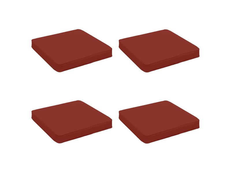  Lot de 4 coussins de siège, coussins d'assise vught 100 % polyester rouge cf60737  - Conforama A