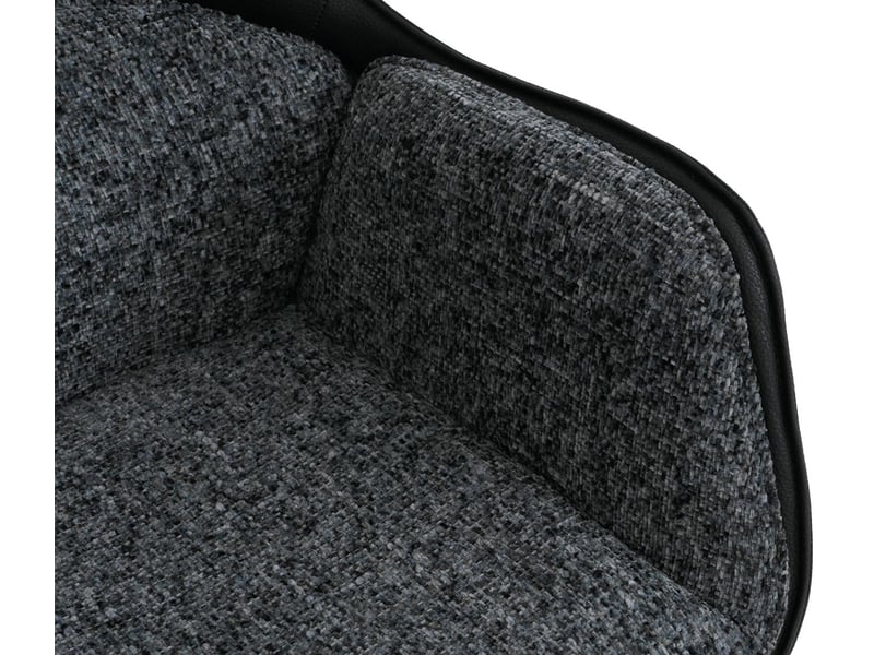  Lot de 6 chaises de salle à manger hwc-r23, chaises de cuisine pivotantes, en similicuir et tissu chenille (410 gm²) - gris foncé  - Conforama E