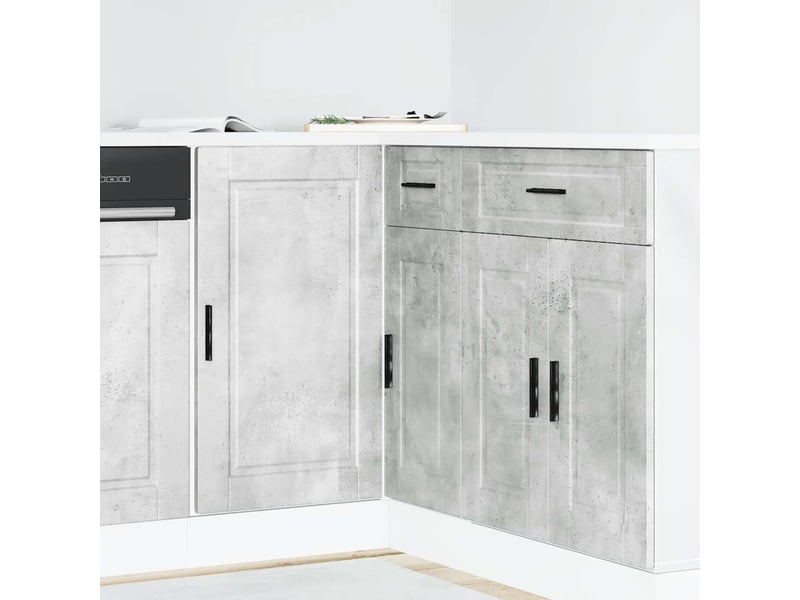 Meuble de rangement, armoire de cuisine porto gris béton bois d'ingénierie shl9207 - Conforama B