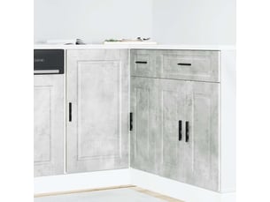 Meuble de rangement, armoire de cuisine porto gris béton bois d'ingénierie shl9207